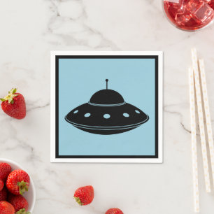 UFO Sci Fi Flies Saucer Cocktail Pappersservett