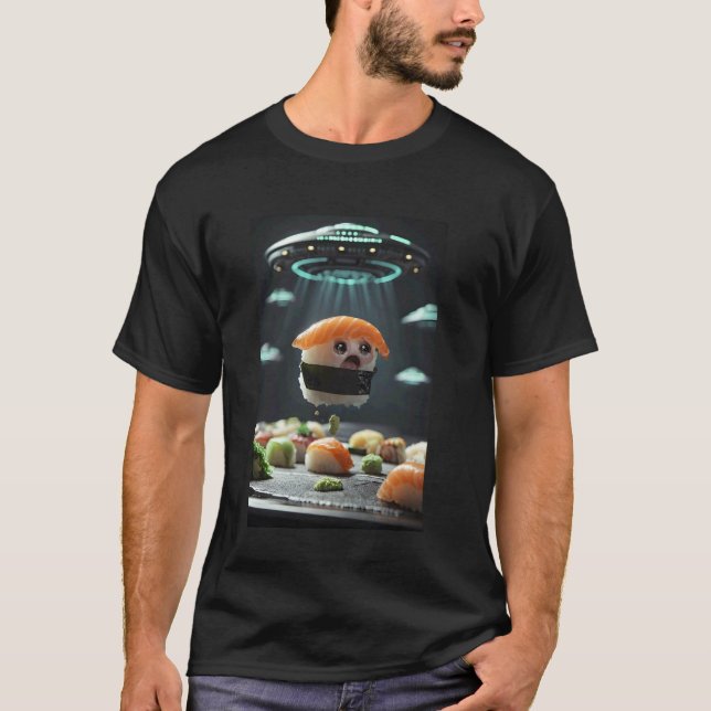 Ufo Selfie Sushi T Shirt (Framsida)
