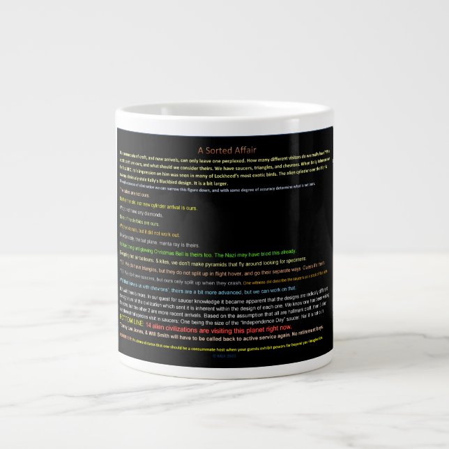 UFO-serie: Alien Craft ID Jumbo Mugg (Framsidan)