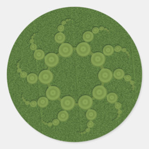 UFO Skörd Circles Runt Klistermärke