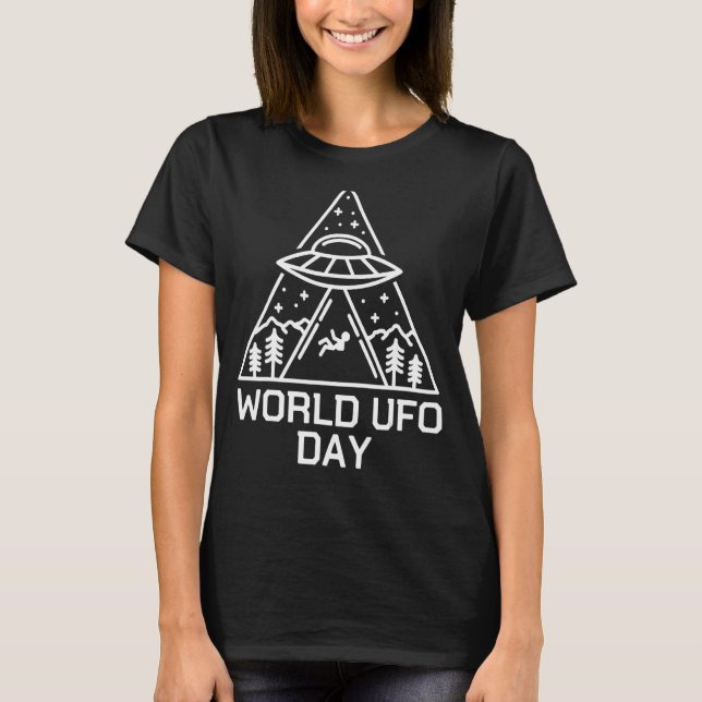 Ufo Space Alien Ufo Alien Ufo Alien Abduction Worl T Shirt (Framsida)