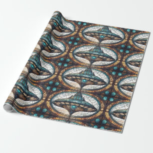 UFO SPACESHIP STAINED GLASS WINDOW PRESENTPAPPER