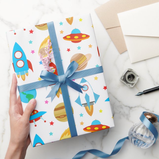 Ufo Stars-plan för rymdraketer Presentpapper (Gifting)