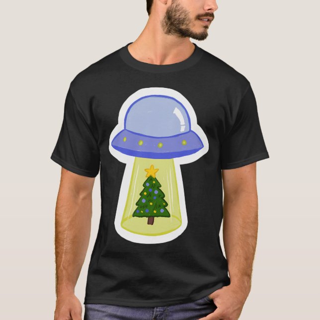 Ufo Steals A Julgran T Shirt (Framsida)