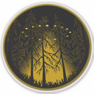 UFO Stickers Roligt UFO med Uggla Decal Stickers Klistermärken