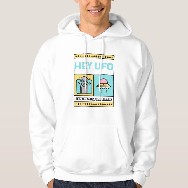 UFO ta med mig med dig T-Shirt Hoodie (Framsida)