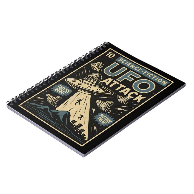 UFO Tecknad Bok Stil Anteckningsbok (Vänstra Sidan)