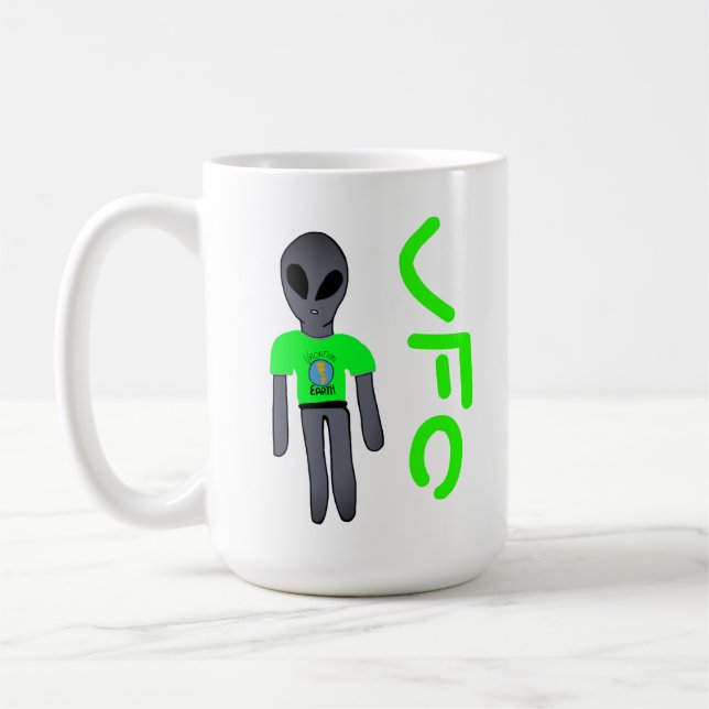 ufo  tecknad film  grå utomjordinge  kaffemugg (Vänster)