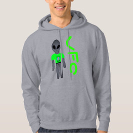 ufo tecknad grå utomjordinge hoodie