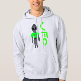 ufo tecknad grå utomjordinge hoodie