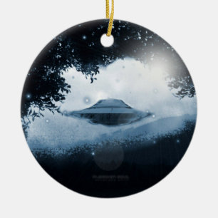 Ufo-trohetprydnad Julgransprydnad Keramik