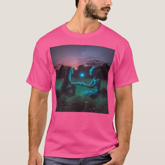 Ufo - UAP - Utomjordingar - Första kontakt - Nhi - T Shirt (Framsida)
