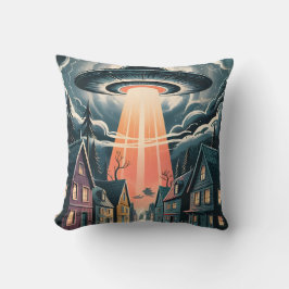 UFO-upplevelse natt gatubelysning illustration Kudde