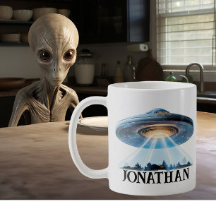 UFO-utomjording Personligad  Kaffemugg