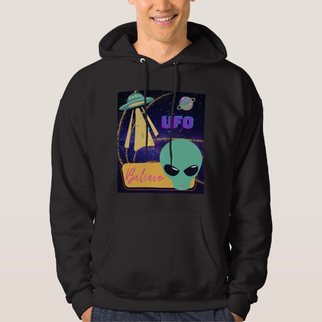 ufo, utomjording tro hoodie (Framsida)