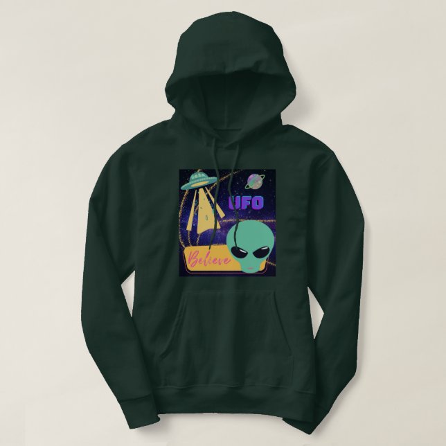 ufo, utomjording tro hoodie (Design framsida)