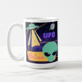 ufo, utomjording tro kaffemugg
