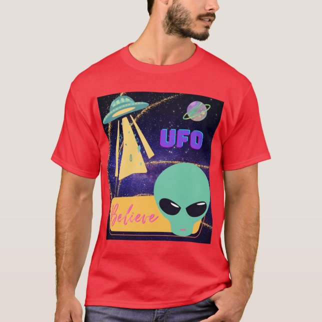 ufo, utomjording tro t shirt (Framsida)