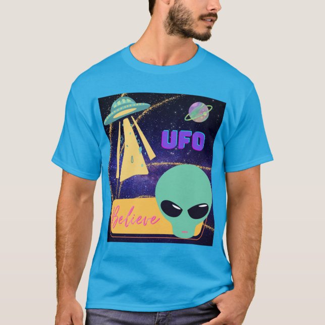 ufo, utomjording tro t shirt (Framsida)