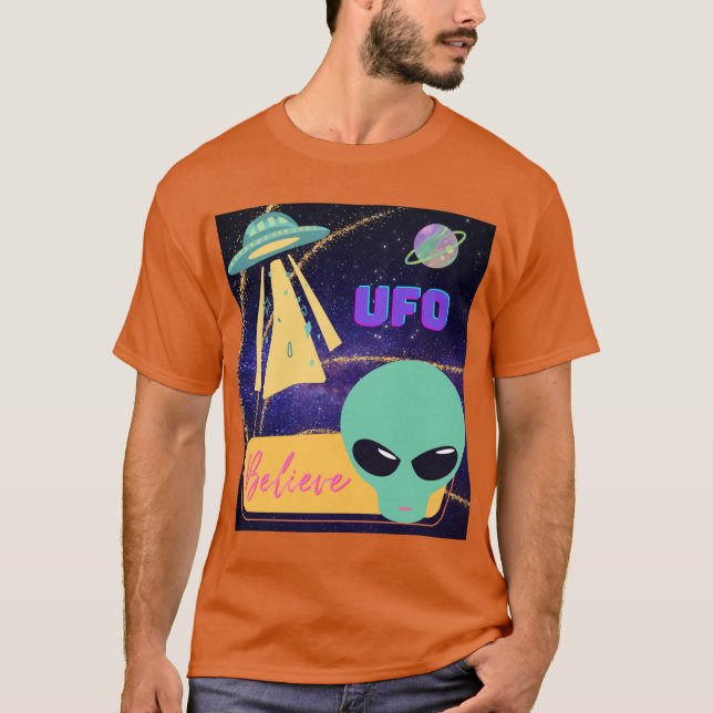 ufo, utomjording tro t shirt (Framsida)