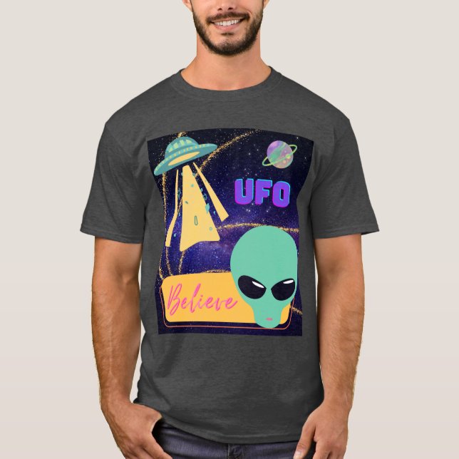 ufo, utomjording tro t shirt (Framsida)
