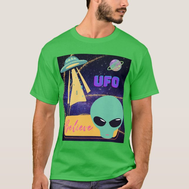 ufo, utomjording tror t shirt (Framsida)