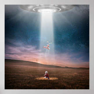 UFO Utomjordingar Liggande kväll bortföringsutrymm Poster