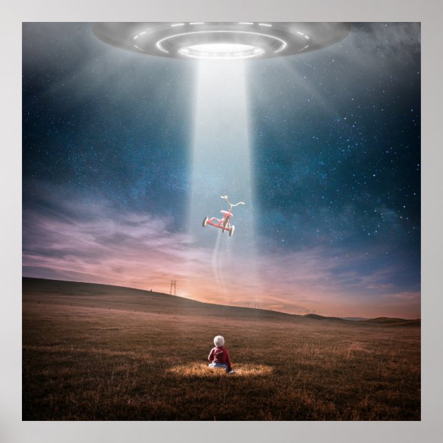 UFO Utomjordingar Liggande kväll bortföringsutrymm Poster (Framsidan)
