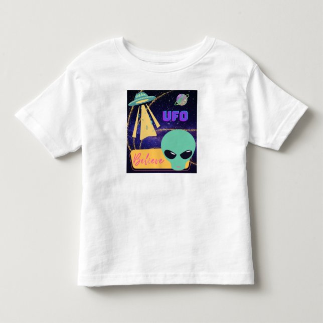 ufo, utomjordinge tro t shirt (Framsida)