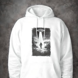 UFO-utomjordisk bortförande stråle siluett Sci-Fi Hoodie