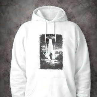 UFO-utomjordisk bortförande stråle siluett Sci-Fi Hoodie