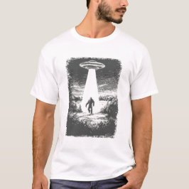 UFO-utomlindning med strålestråle siluett Sci-Fi-m T Shirt