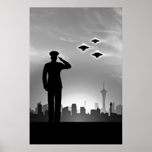 UFO-utskrift för marin saltning Poster