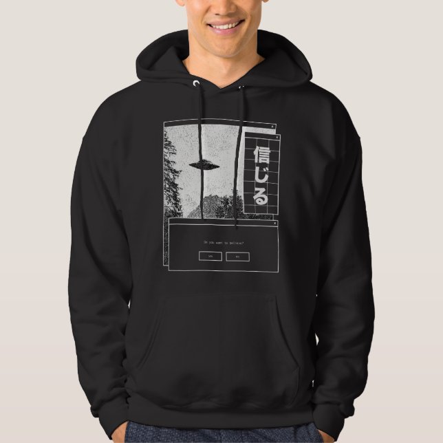 UFO Vaporwave Estetik Hoodie (Framsida)