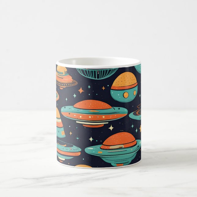 UFO-vintage konst Kaffemugg (Center)