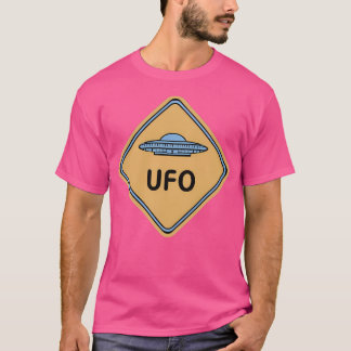 Ufo Warning Road Sign T Shirt