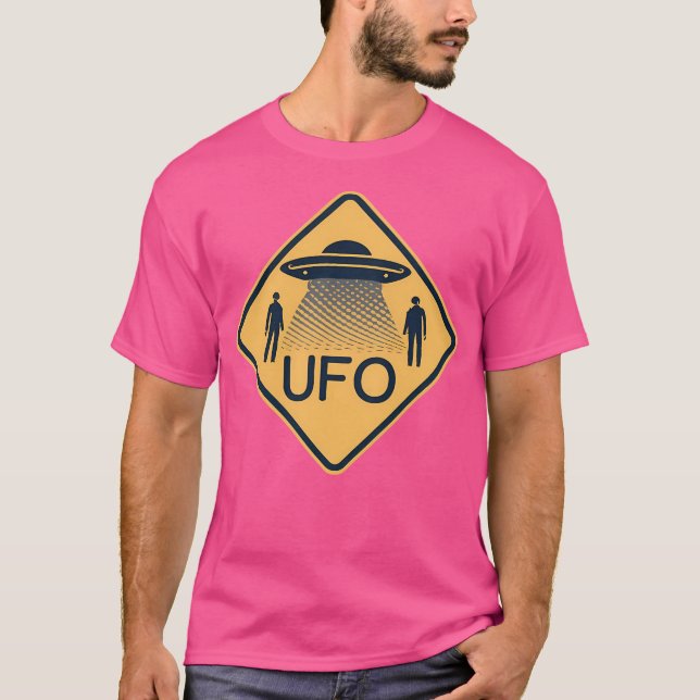 Ufo Warning Street-tecken T Shirt (Framsida)