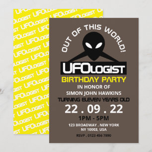 UFOlogist Party, födelsedag Inbjudningar