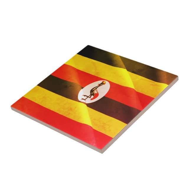 UG002 UGANDA, Wave Flagga. Afrika, Kakelplatta (Sidan)