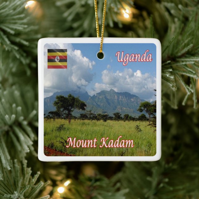 UG009 UGANDA, Mount Kadam, Afrika, Julgransprydnad Keramik (Träd)