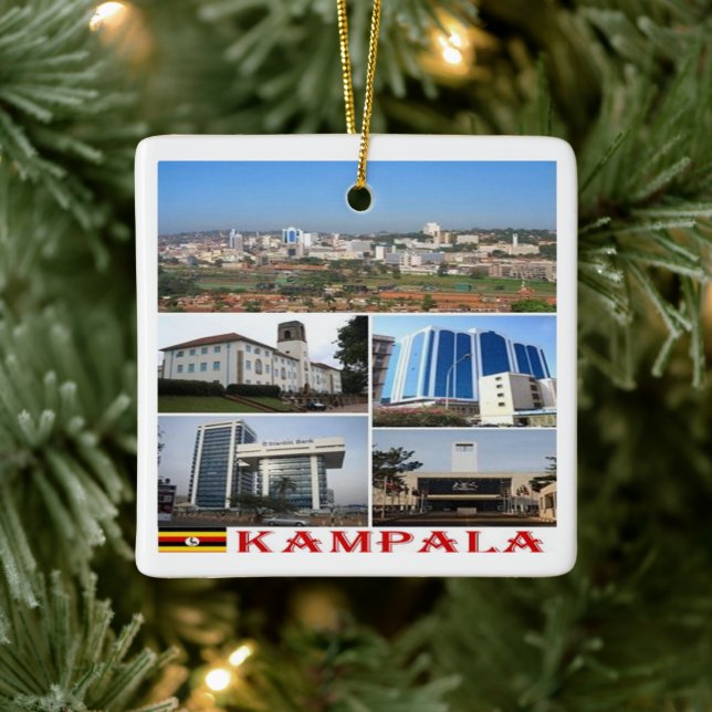 UG010 KAMPALA Mosaic, Afrika, Uganda, Julgransprydnad Keramik (Träd)