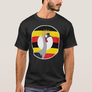 Uganda African Crane Ugandan National Animal Flagg T Shirt
