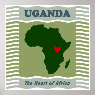 Uganda Afrikans hjärta, ett uttryck för Kärlek Poster