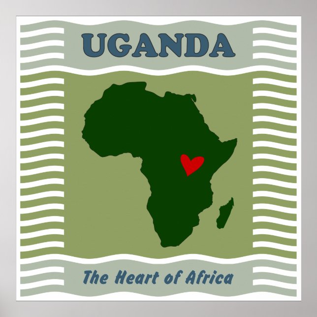 Uganda Afrikans hjärta, ett uttryck för Kärlek Poster (Framsidan)