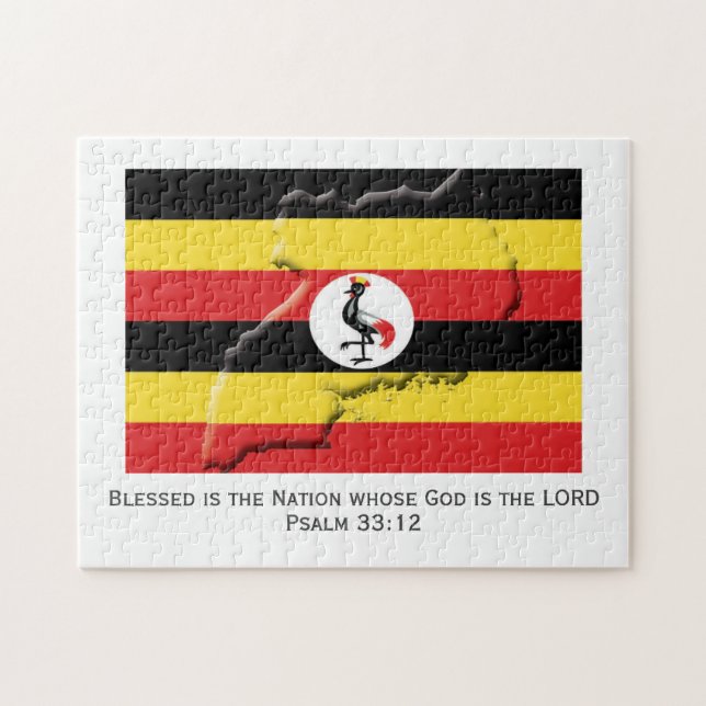 UGANDA | Blad nation | UGANDAN FLAGGA Pussel (Horisontell)