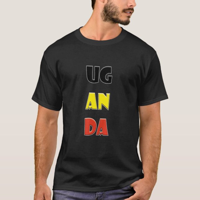 Uganda Colorful Ord T Shirt (Framsida)