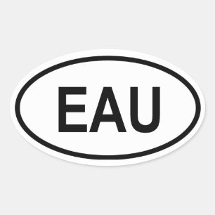 Uganda "EAU ", Ovalt Klistermärke