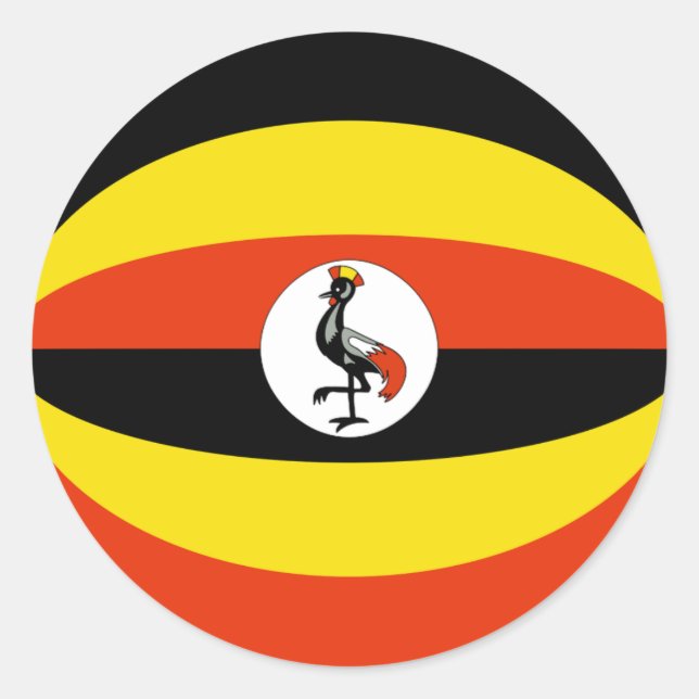 Uganda Fisheye Flagga Klistermärke (Framsida)