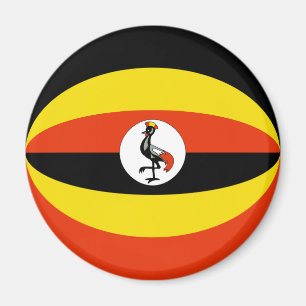 Uganda Fisheye Flagga Magnet