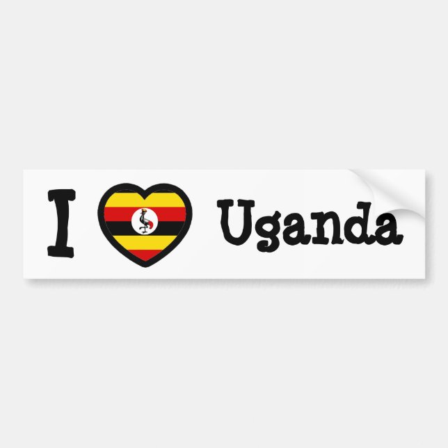 Uganda Flagga Bildekal (Framsidan)